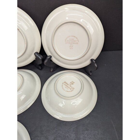 Brown Monterrey Stoneware By MSI Japan Replacement 2 Bread Plate 3 Berry Bowls - Picture 8 of 10